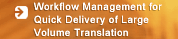 Workflow Management for Quick Delivery of Large Volume Translation
